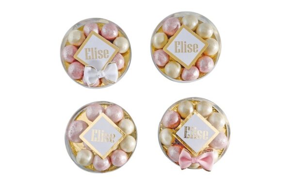 contenant dragees avec fond or