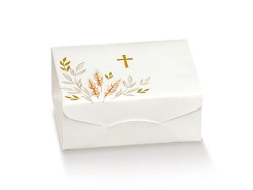 Boite a dragees Rectangle communion epis et croix