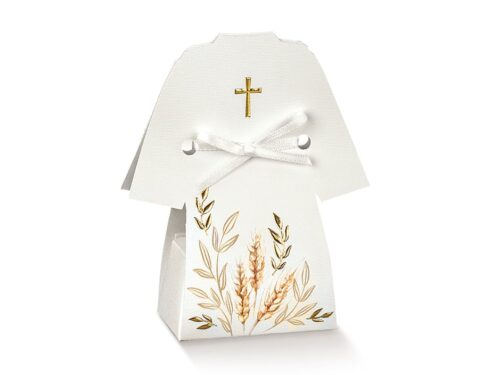 Boite à dragées Aube - Epis et Croix - Lot de 10