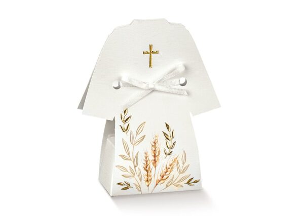 Boite à dragées Aube - Epis et Croix - Lot de 10