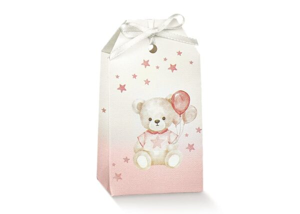 Boite a dragées forme ourson avec ballons