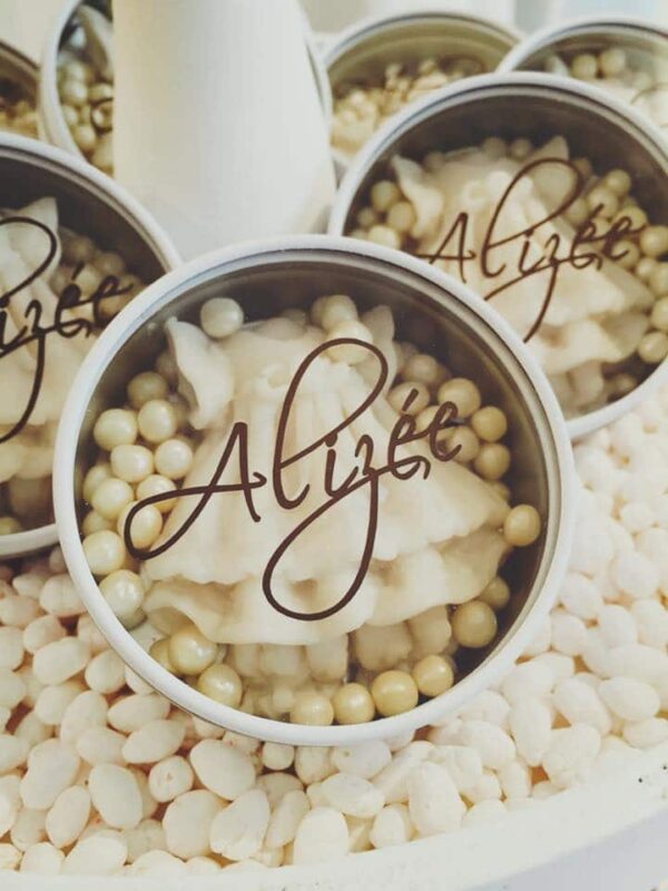 Boite à dragées métal ronde - Blanc - Avec fenêtre