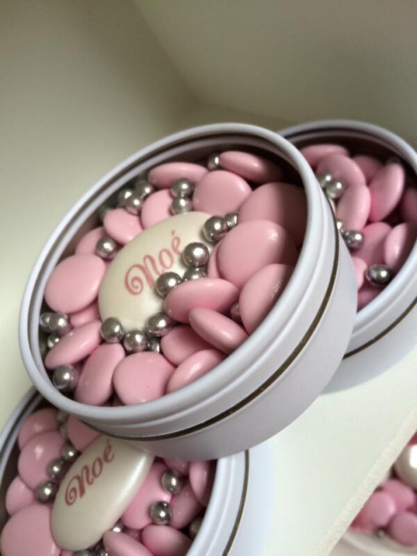 Boite dragées metal blanc