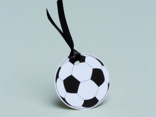 étiquette à dragées ballon de foot
