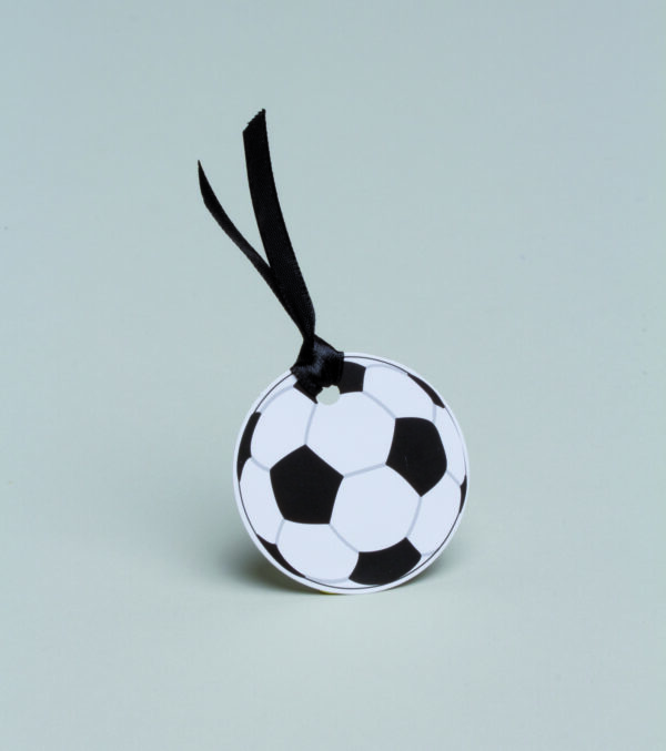 étiquette à dragées ballon de foot