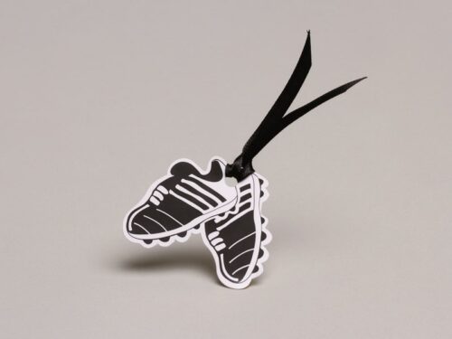 étiquette à dragées chaussures de foot