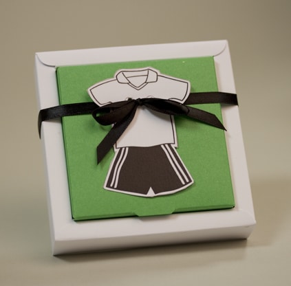 contenant à dragées baptême communion foot