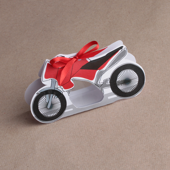 Boite à dragées moto rouge