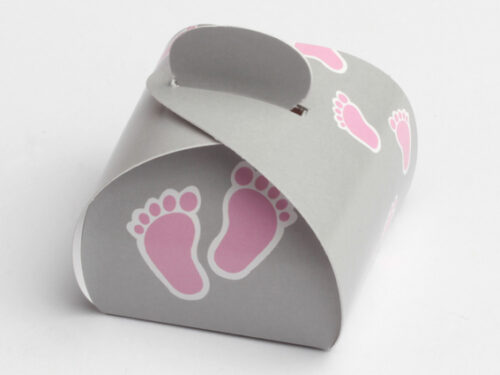 boite a dragees pied rose et gris