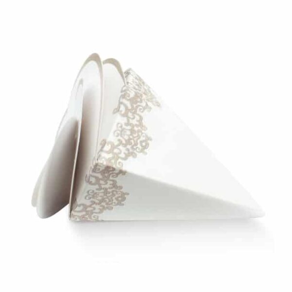 Cornet dragées Blanc Fermeture spirale