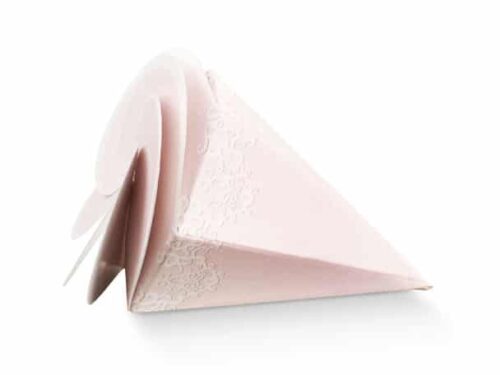Cornet dragées Rose poudré Fermeture spirale