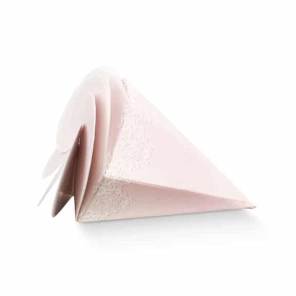 Cornet dragées Rose poudré Fermeture spirale
