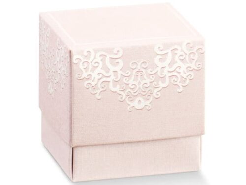 Contenant Dragées Cube rose poudré