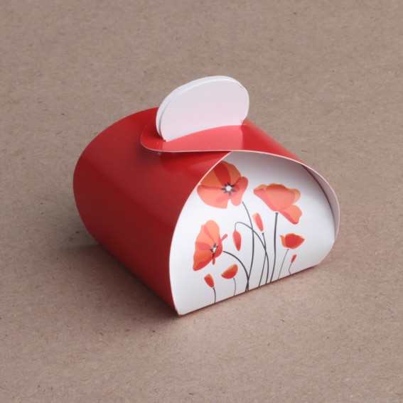 Boite à dragées Coquelicots - Mimosa PM  - Lot de 10