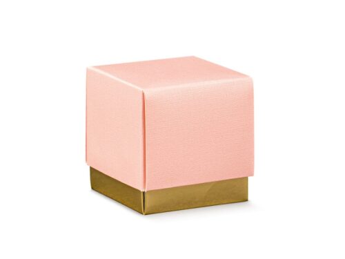 contenant cube rose et or