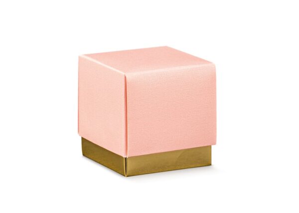 contenant cube rose et or