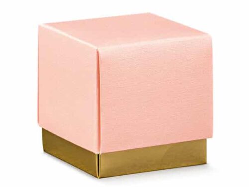 Boite à dragées ose et or GM