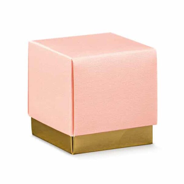 Boite à dragées ose et or GM