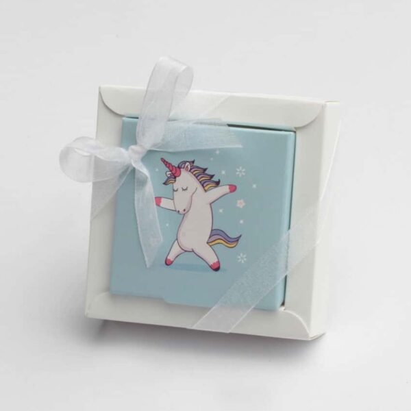 boite à dragées licorne bleu pm