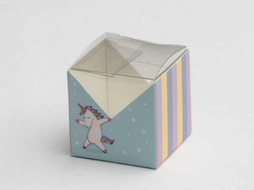 boite à dragées carrée licorne