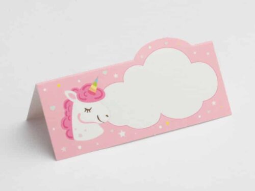 marque-place dragées licorne rose
