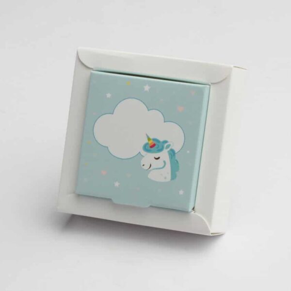 boite à dragées licorne bleu ciel