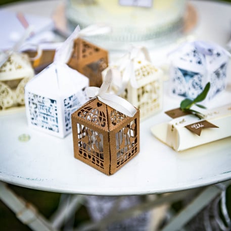 Boite à dragées - Cage à oiseaux - Kraft - Lot de 20