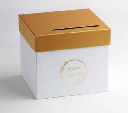 urne noces d'or blanc et or