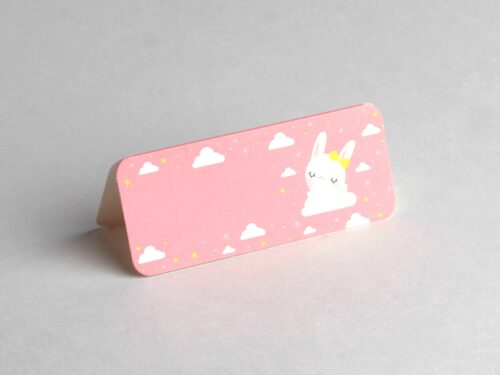 carte de table lapin blanc et rose 2090.10