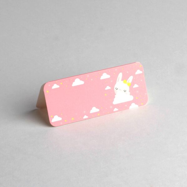 carte de table lapin blanc et rose 2090.10