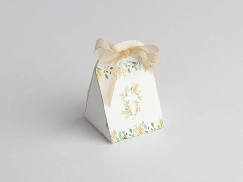 boite iris communion feulliage avec croix