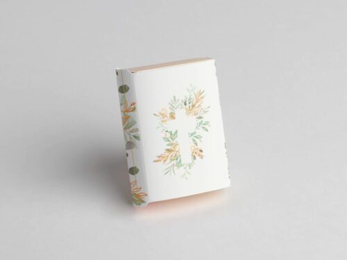 boite communion missel feuillage avec croix