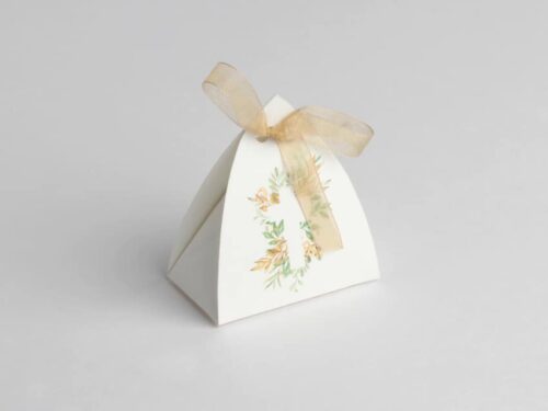 boite communion feuillage avec croix ballotin