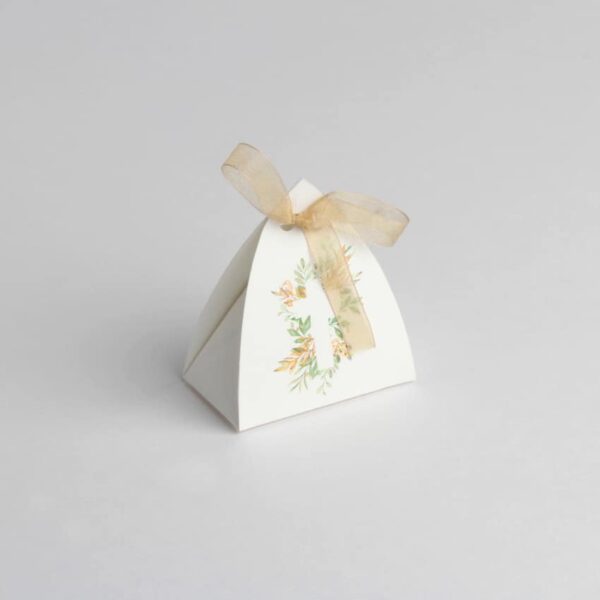 boite communion feuillage avec croix ballotin