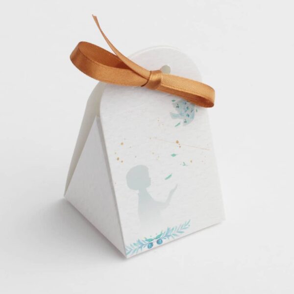 boite iris communion Garçon avec colombe