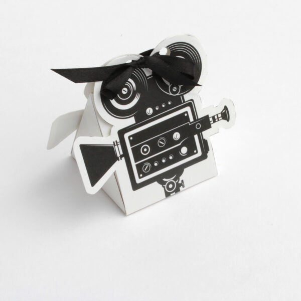 Contenant à dragées cinéma caméra