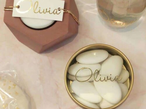 Boite a dragees or metal rond