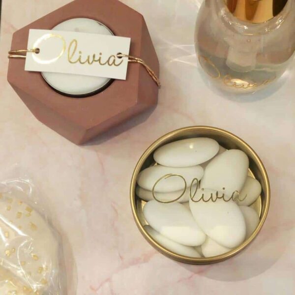 Boite a dragees or metal rond