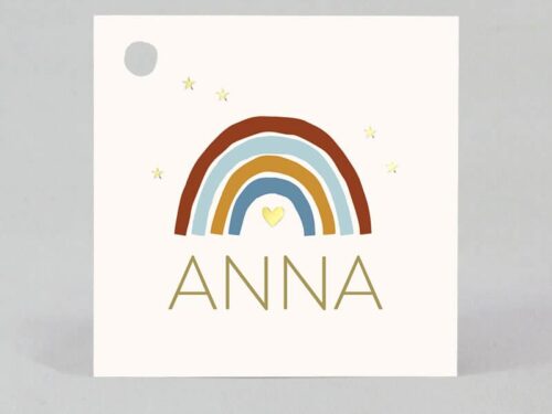 Étiquette à dragées - Carré - Nude Arc en Ciel