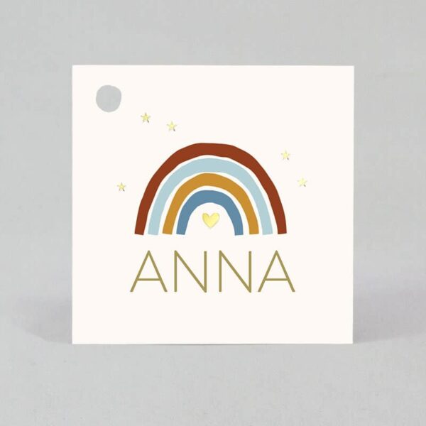 Étiquette à dragées - Carré - Nude Arc en Ciel