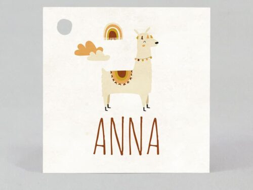 Étiquette à dragées - Carré - Lama