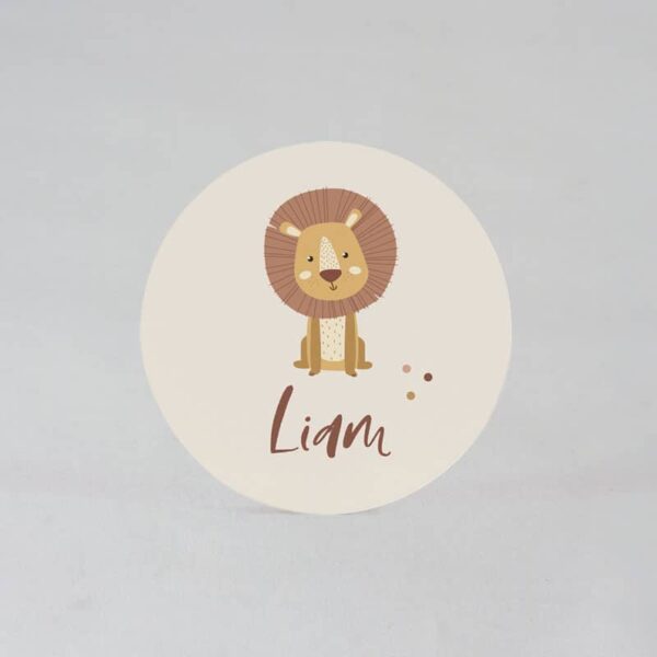 Étiquette autocollante Blanc Lion