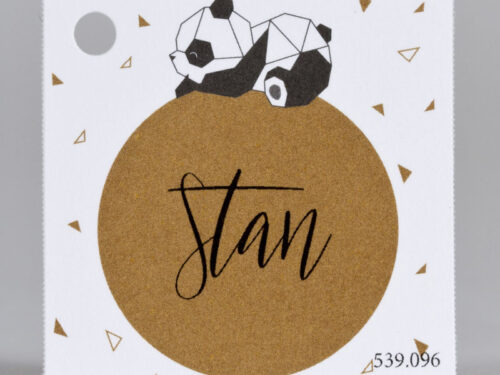 Étiquette à dragées - Carré - Panda