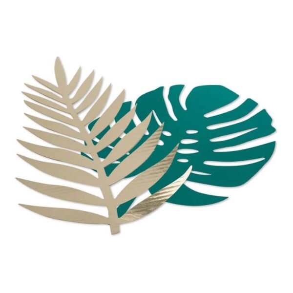 Déco feuilles tropicales verte et or