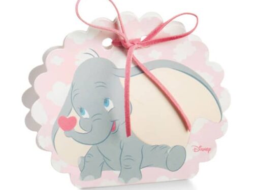 Boite éléphant Dumbo rose ronde