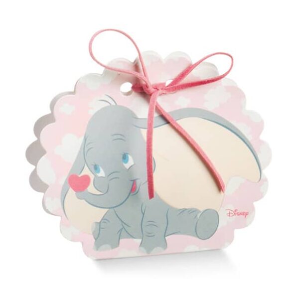 Boite éléphant Dumbo rose ronde