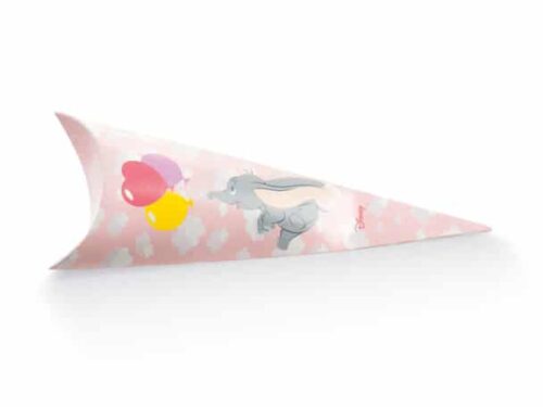 Boite dragées éléphant Dumbo rose cone