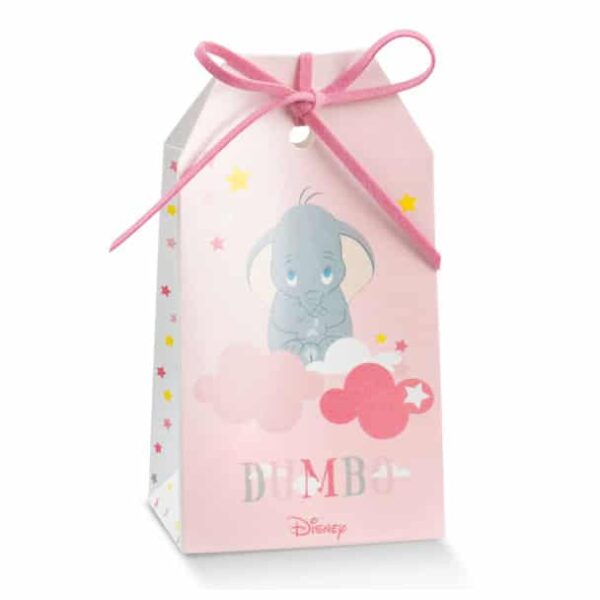 Boite dragées éléphant Dumbo rose étui