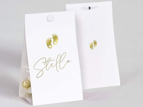 Boite à dragées Blanc Petit pied Or