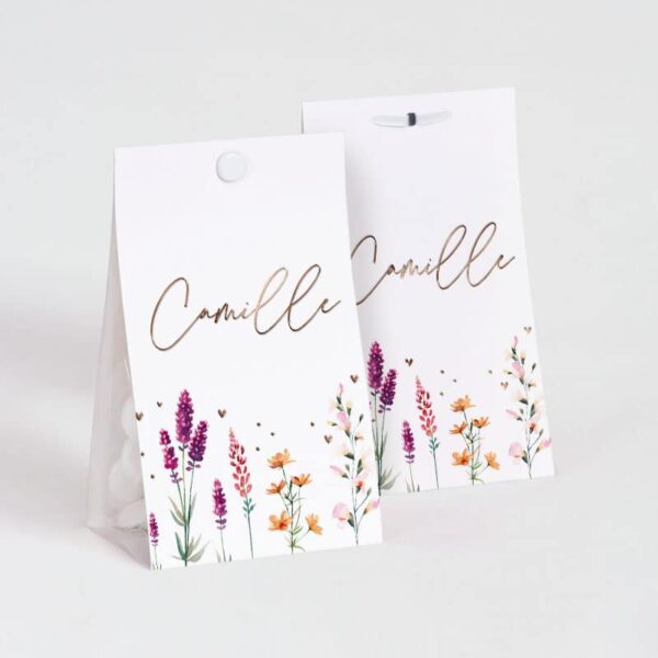 Contenant a dragees fleurie Impression Rose Gold